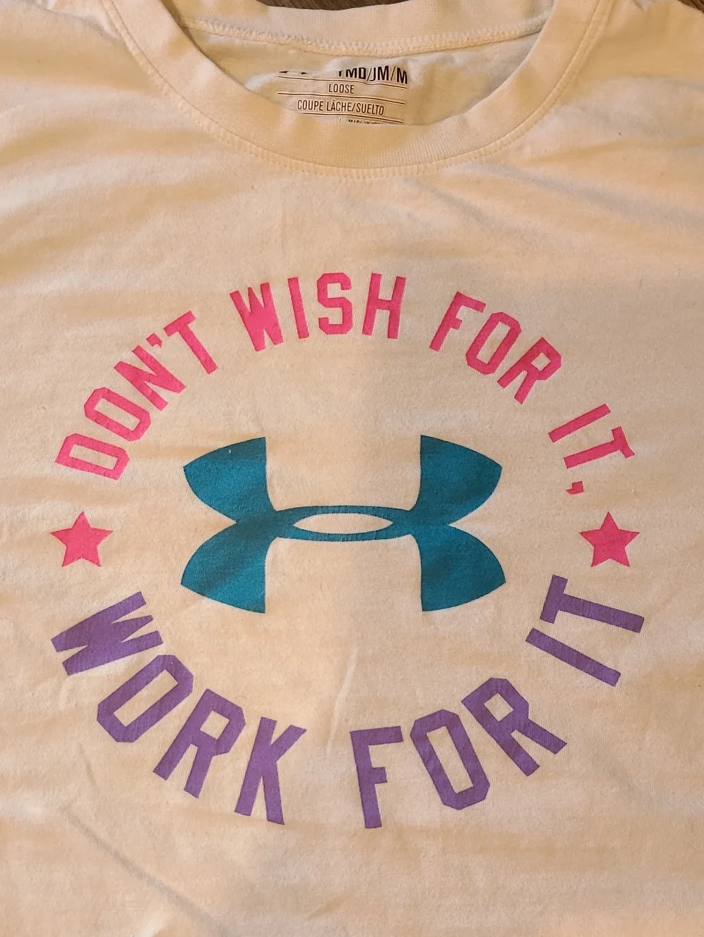 Under Armour Girls' White & Gray T-shirts with Matching Shorts Size Medium